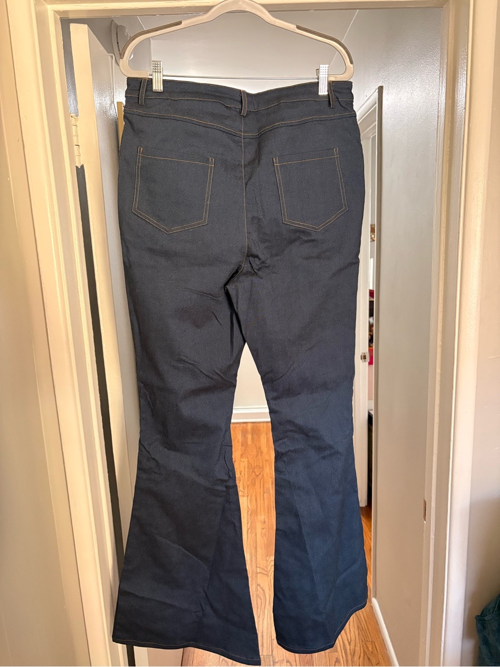 Unique Vintage Unique Vintage Denim Strawberry Embroidered Flare Pants - Picture 8 of 8